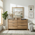Furniture Of America Aluvo Modern Natural Solid Wood 2 Piece Dresser And Mirror Set