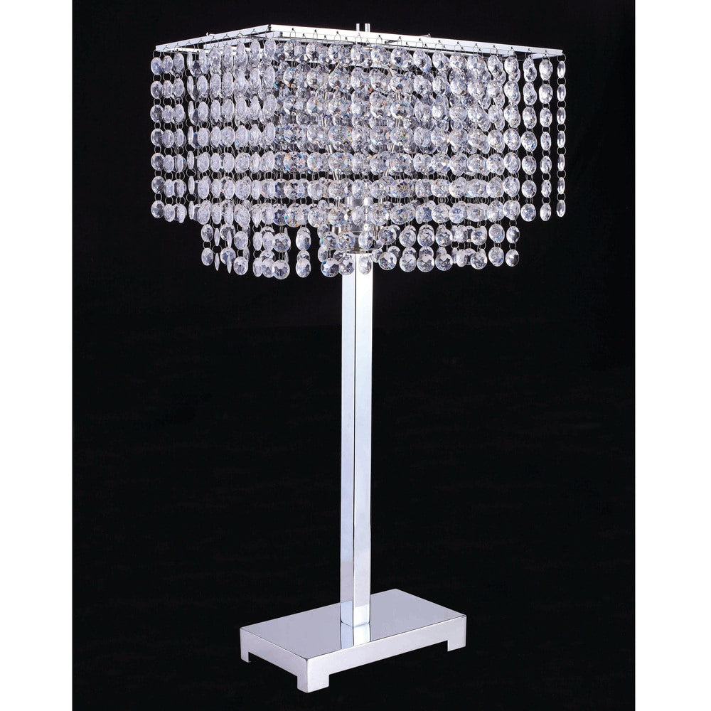 Furniture Of America Artenia Glam Hanging Crystals Table Lamp