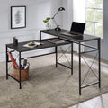 Furniture Of America Artus Modern Grey L Shaped Desk With Usb Ports