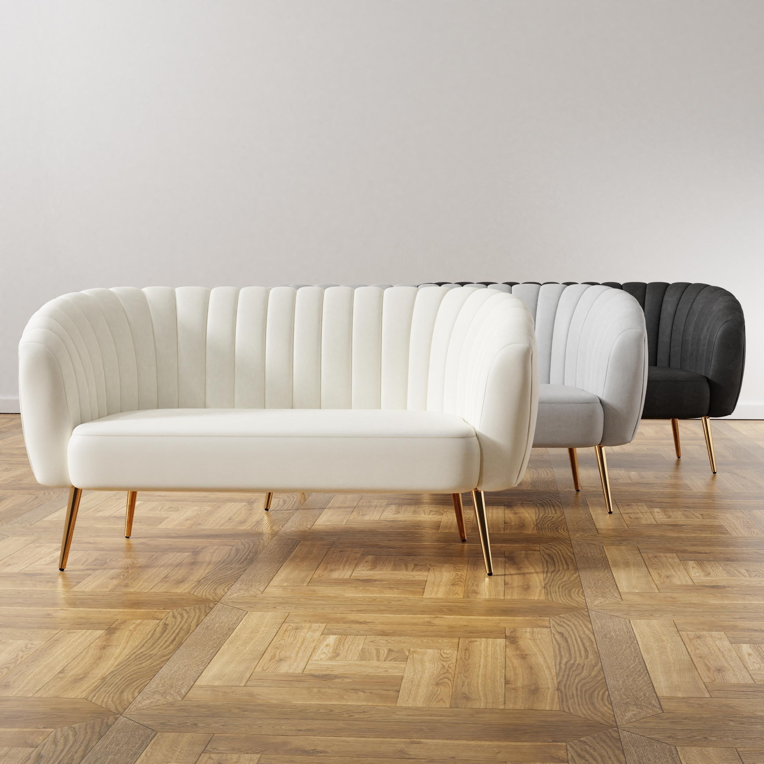 Furniture Of America Astoria Art Deco Contemporary Velvet Microfiber Love Seat