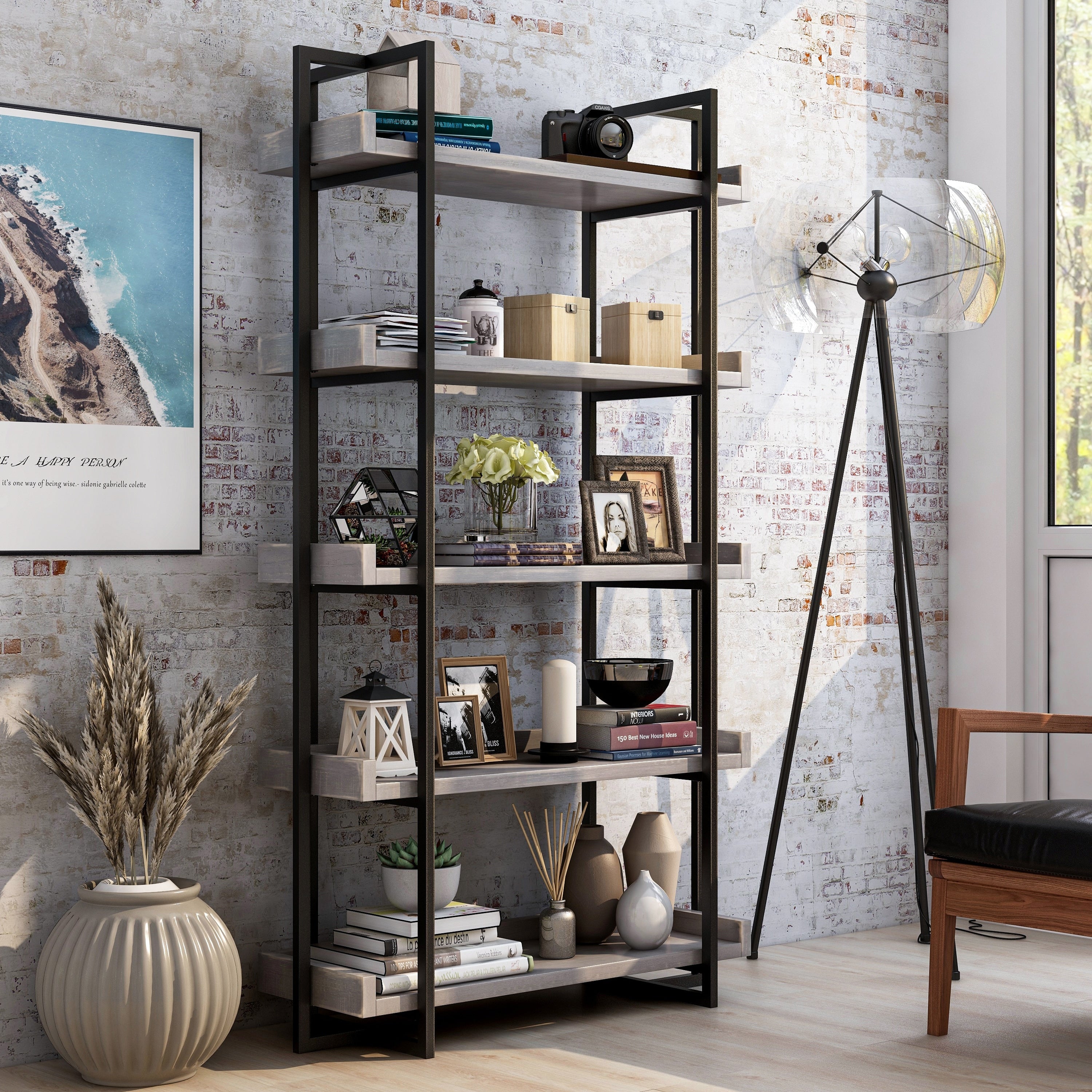 Furniture Of America Atos Industrial Antique Finish Bookshelf