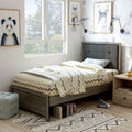 Furniture Of America Aury Transitional Grey Panel Tufted Bed
