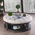 Patterson Rustic Button Tufted Coffee Table By Foa