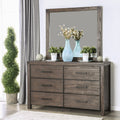 Carbon Loft Montagnier Transitional 2 Piece Wire Brushed Rustic Brown Dresser And Mirror Set