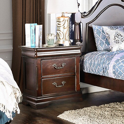 Bastillina Traditional Cherry 3 Drawer Nightstand By Foa