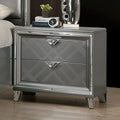 Furniture Of America Bel Air Contemporary Silver 2 Drawer Nightstand
