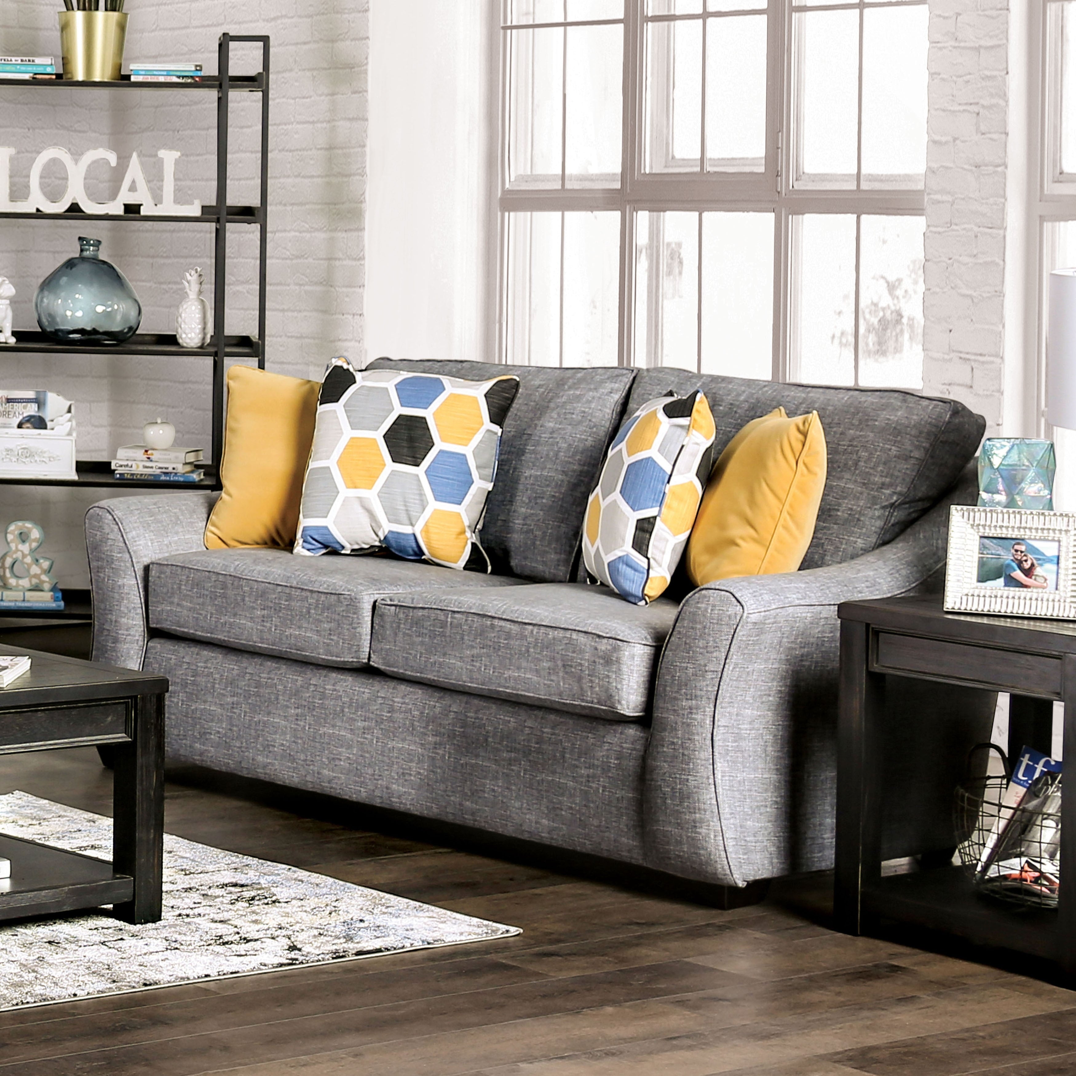 Furniture Of America Benedict Transitional Fabric Upholstered Loveseat