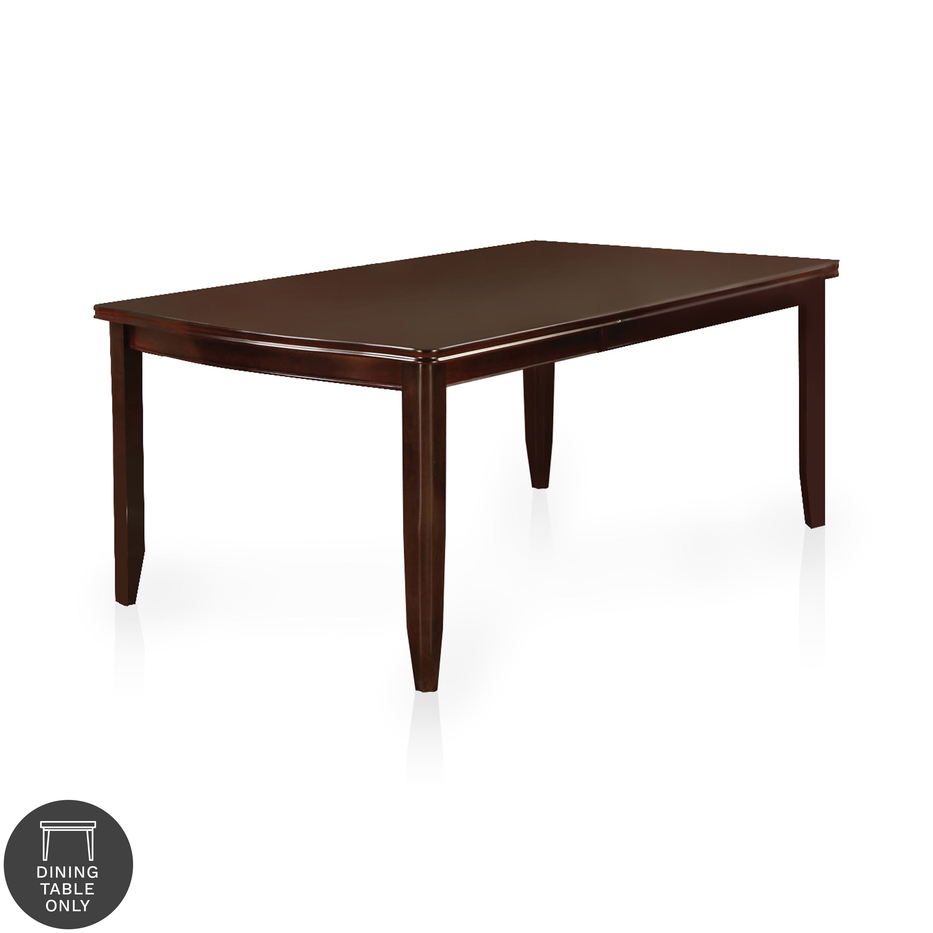 Furniture Of America Corithea Contemporary Espresso Dining Table With 18 Inch Leaf