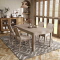 Furniture Of America Billet Modern 5 Piece Natural Oak Wood Dining Table Set