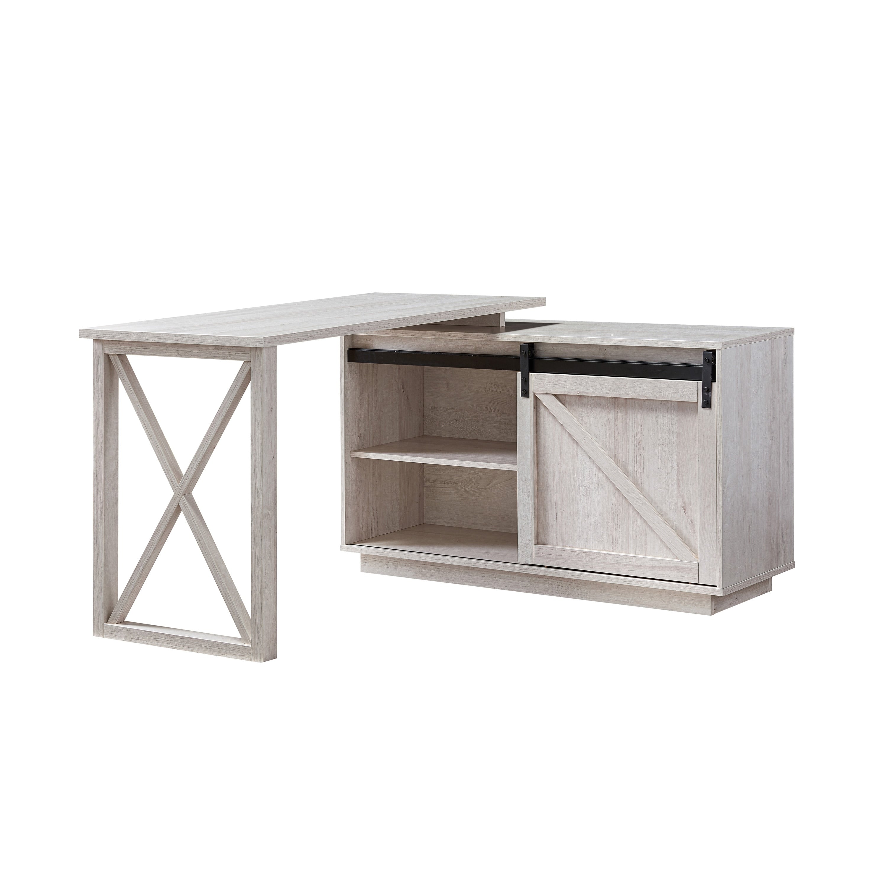 Furniture Of America Brasnar Transitional L Shape Desk