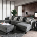 Furniture Of America Breckenridge Grey 4 Piece Chenille Modular Sectional Sofa