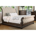 Brigette Iii Rustic Beige Sleigh Bed By Foa