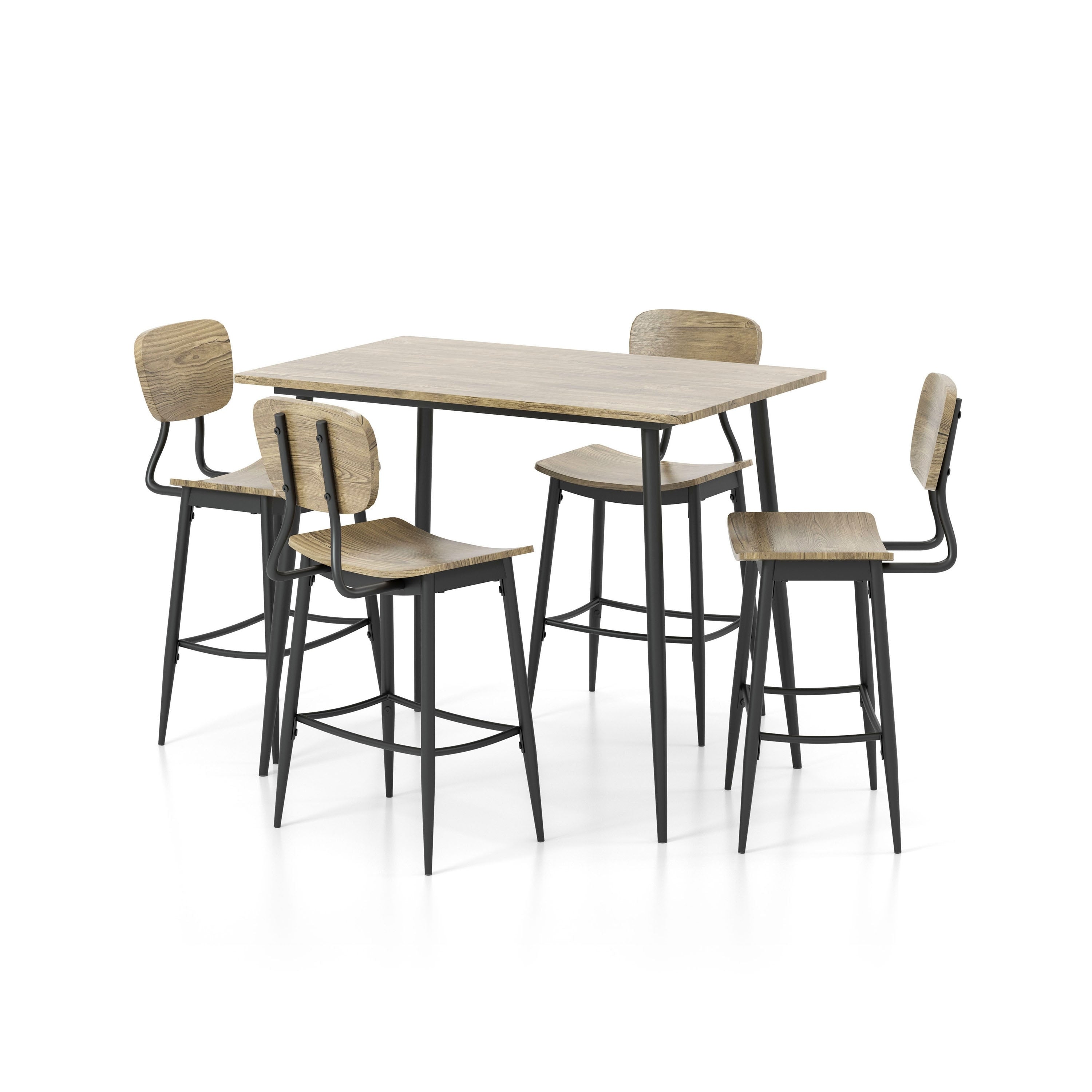 Furniture Of America Cairo Industrial 5 Piece Dining Table Set