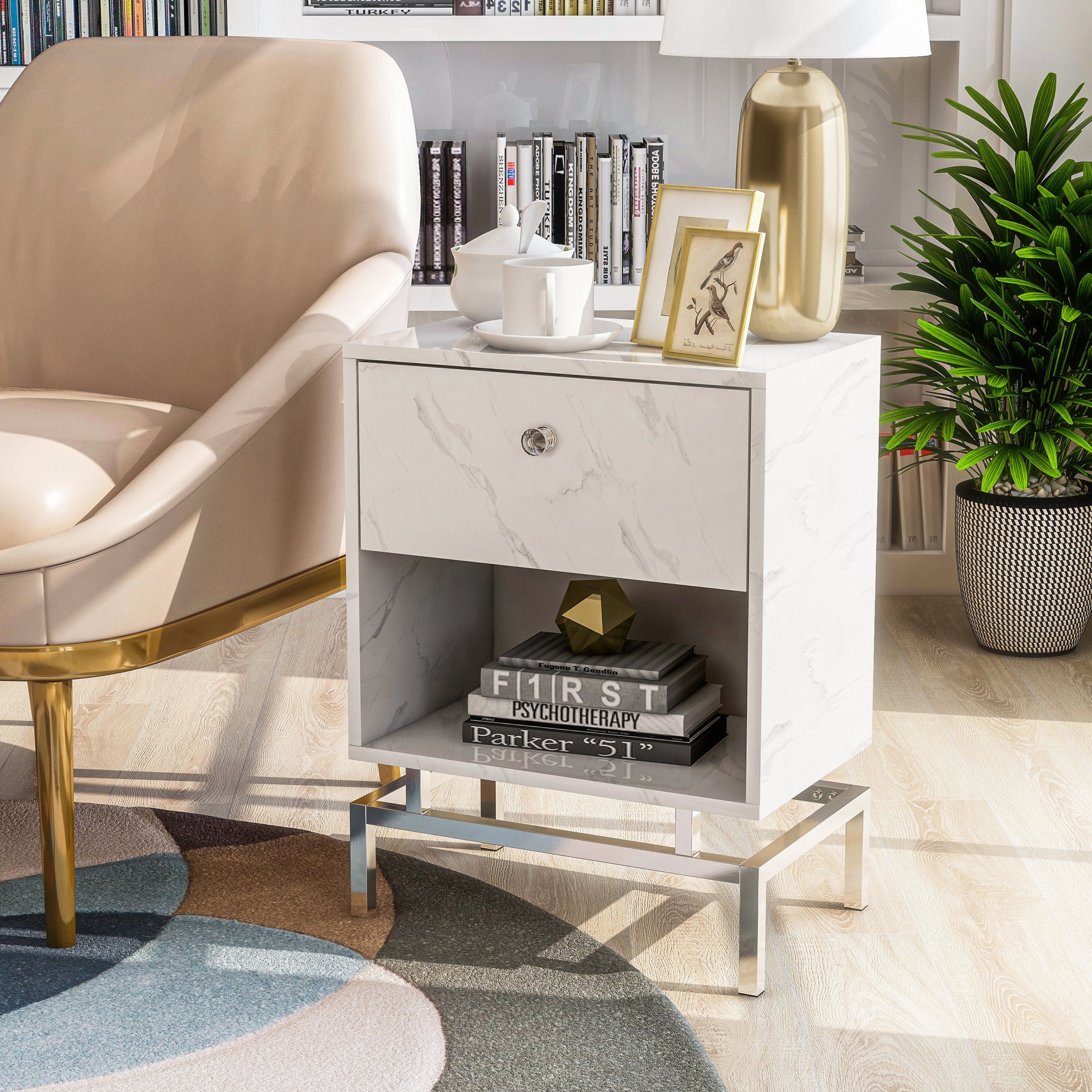 Furniture Of America Camelia Contemporary 1 Drawer End Table