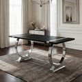 Furniture Of America Carra Glam Stainless Steel Base 60 Inch Dining Table