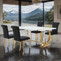 Furniture Of America Carra Modern 5 Piece Stainless Steel Dining Table Set