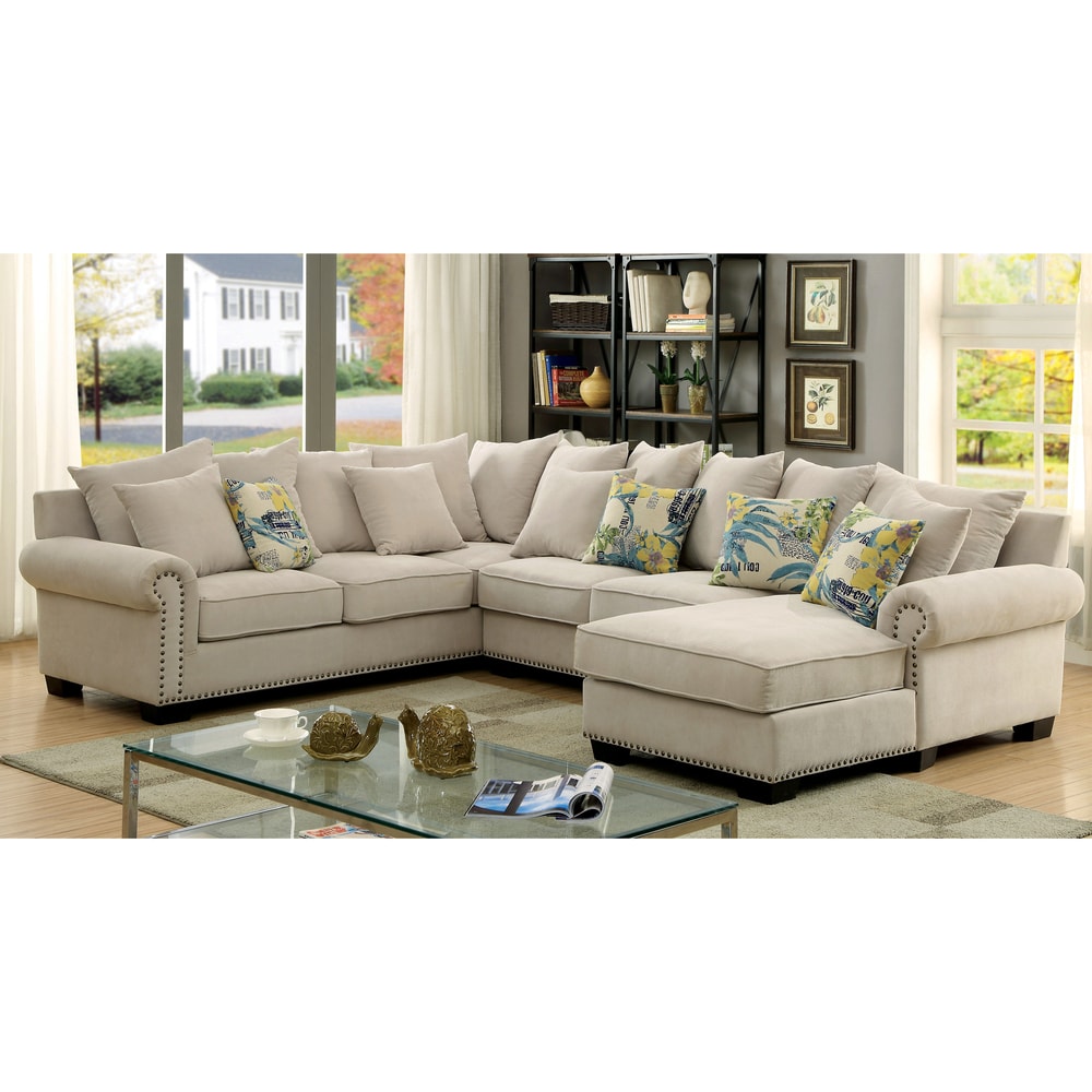 Casana Contemporary Ivory 5 Piece Sectional By Foa
