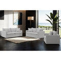 Furniture Of America Caspian 3 Piece Light Grey Fsc Oeko Tex Linen Sofa Set With Feather Blend Cushions