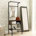 Furniture Of America Cassia Industrial Reclaimed Oak Finish Clothes Garment Rack