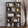 Furniture Of America Cassidy Tiered Distressed Grey 10 Shelf Open Bookcase