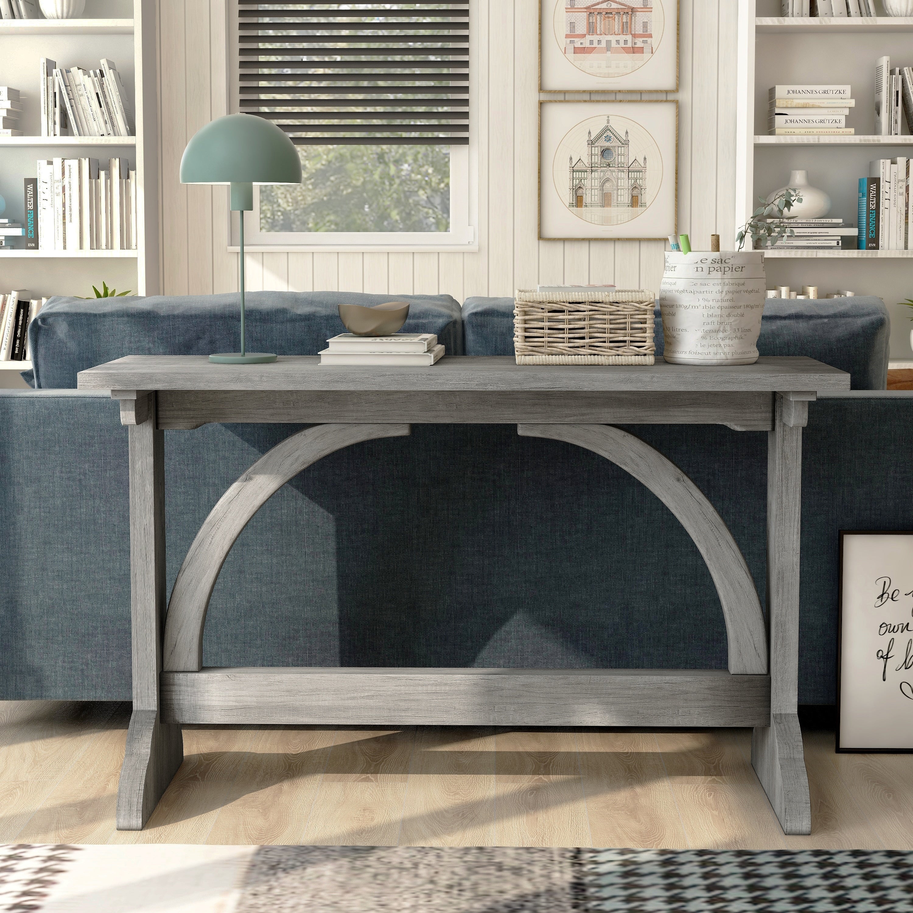 Furniture Of America Catrina Rustic Reclaimed Oak Finish Sofa Table