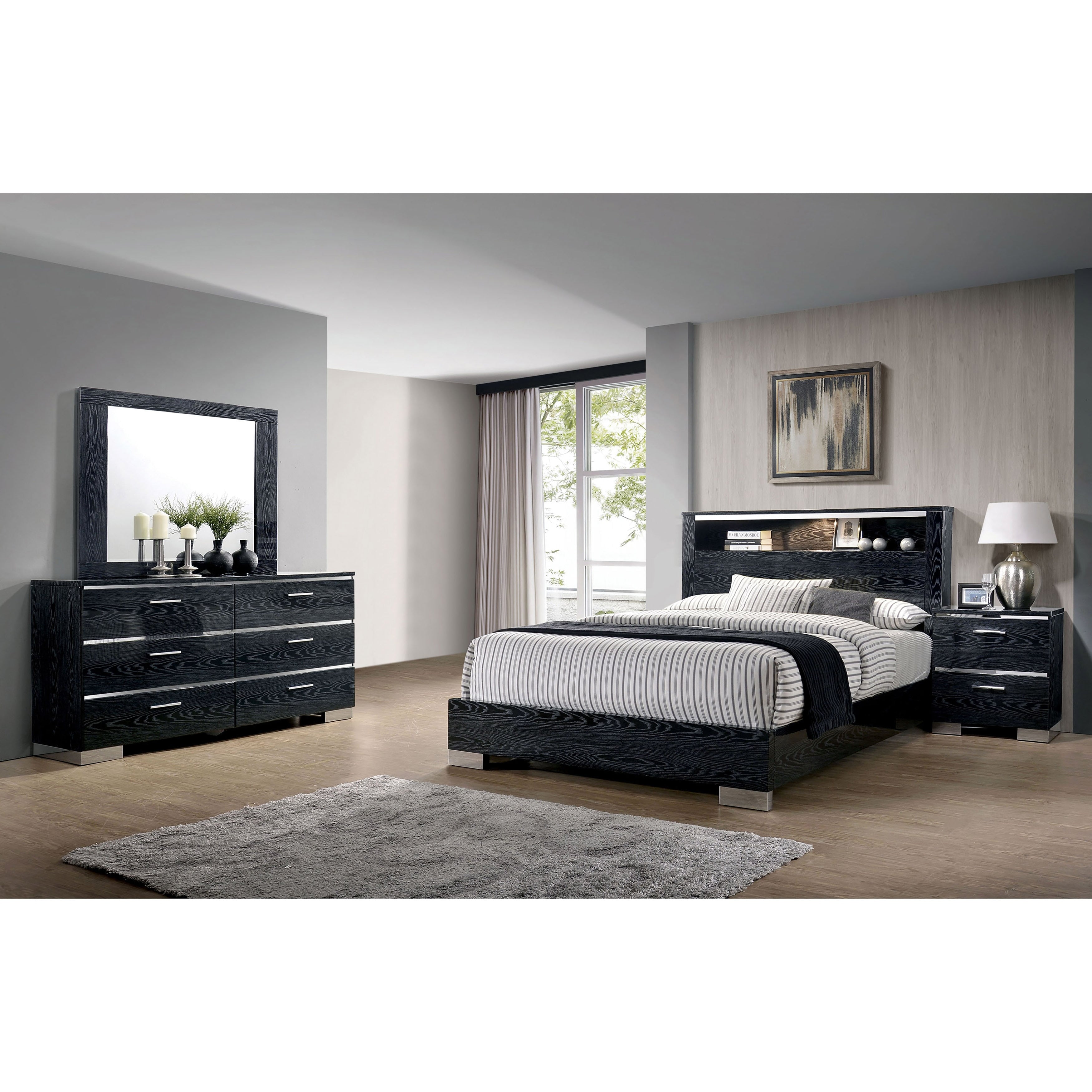 Furniture Of America Elysee 3 Piece Eastern King Storage Bed Set