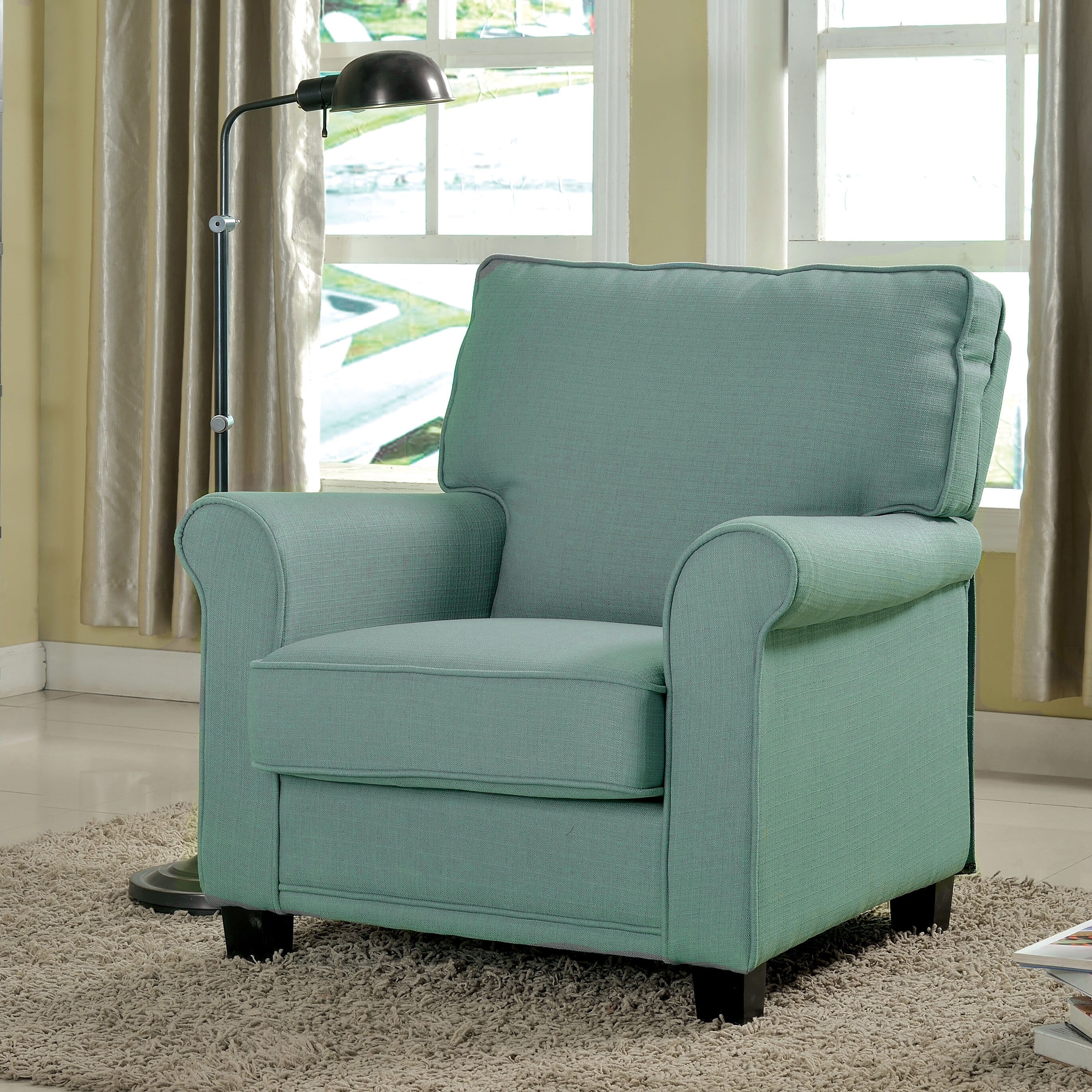 Porch Den Mayes Padded Linen Arm Chair