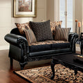 Furniture Of America Chateau Traditional Black Upholstered Loveseat