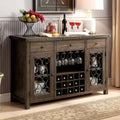 Furniture Of America Chester Traditional Scrolled Metal Multi Storage Rustic Walnut Dining Server