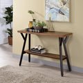 Furniture Of America Cillen Farmhouse Black Open Shelf Console Table