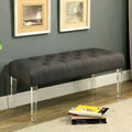 Furniture Of America Cisce Contemporary Fabric Button Tufted Acrylic Bench