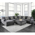Furniture Of America Cleo Modular Grey Microfiber Chenille Sectional