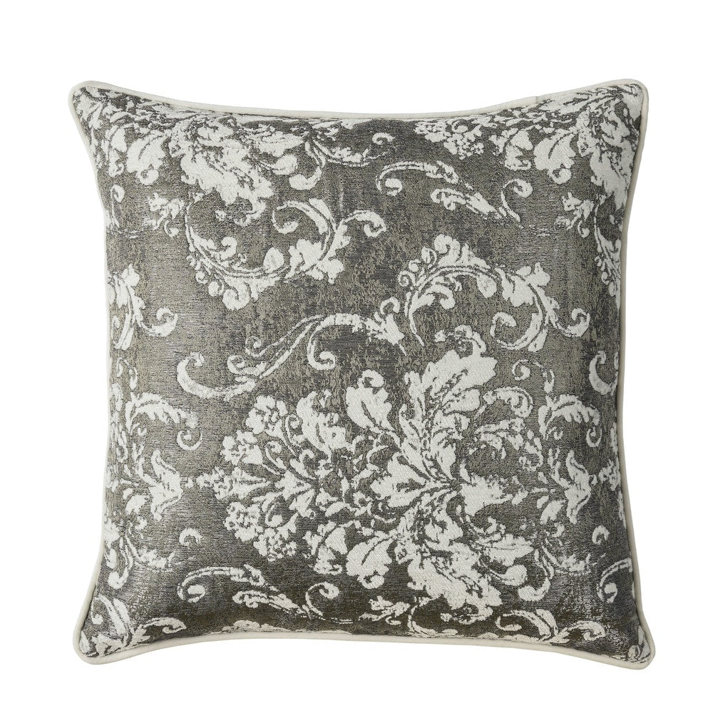 Furniture Of America Clifton 20 Inch Silver Floral Throw Pillows Set Of 2