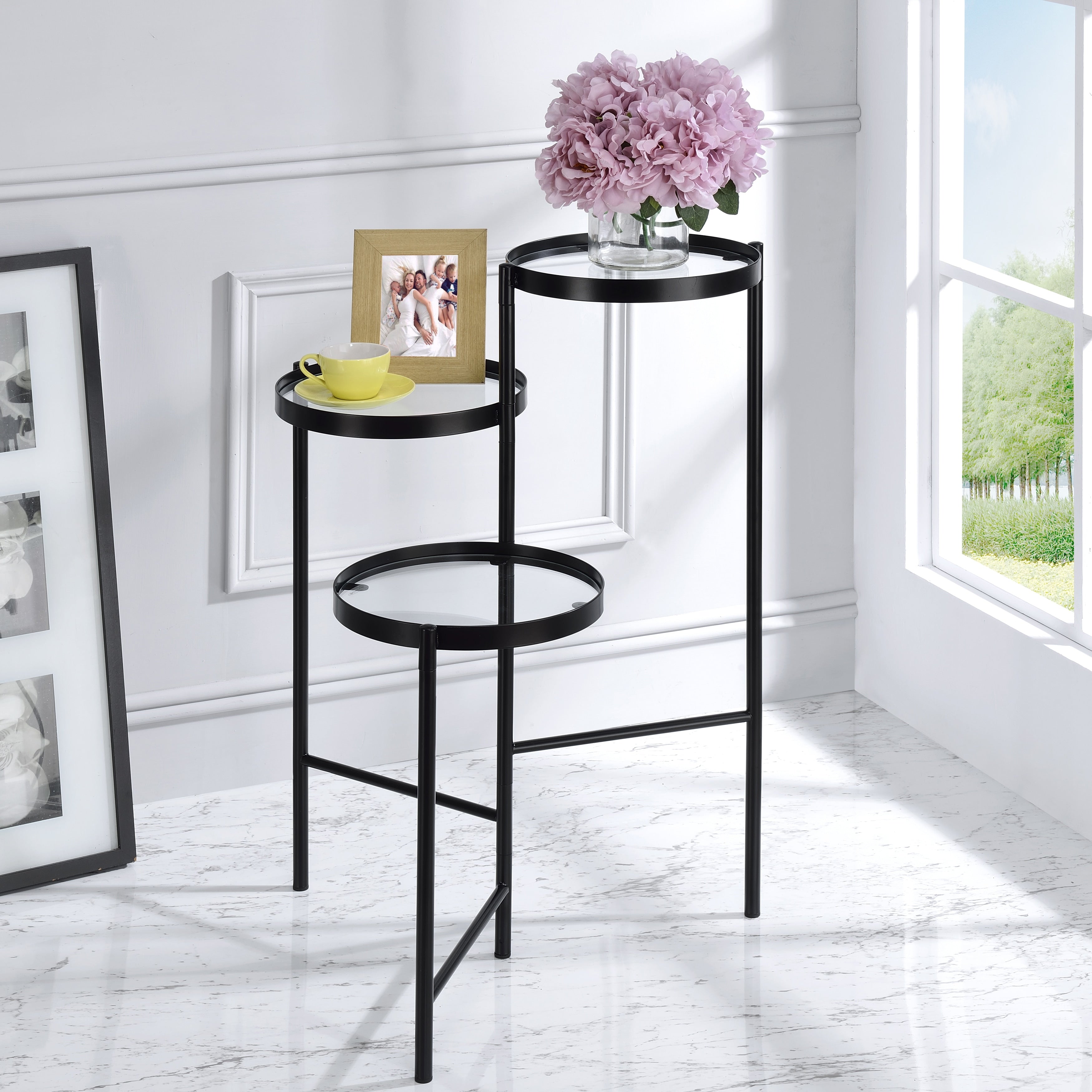 Furniture Of America Cora Black Modern 3 Tier Indoor Plant Stand