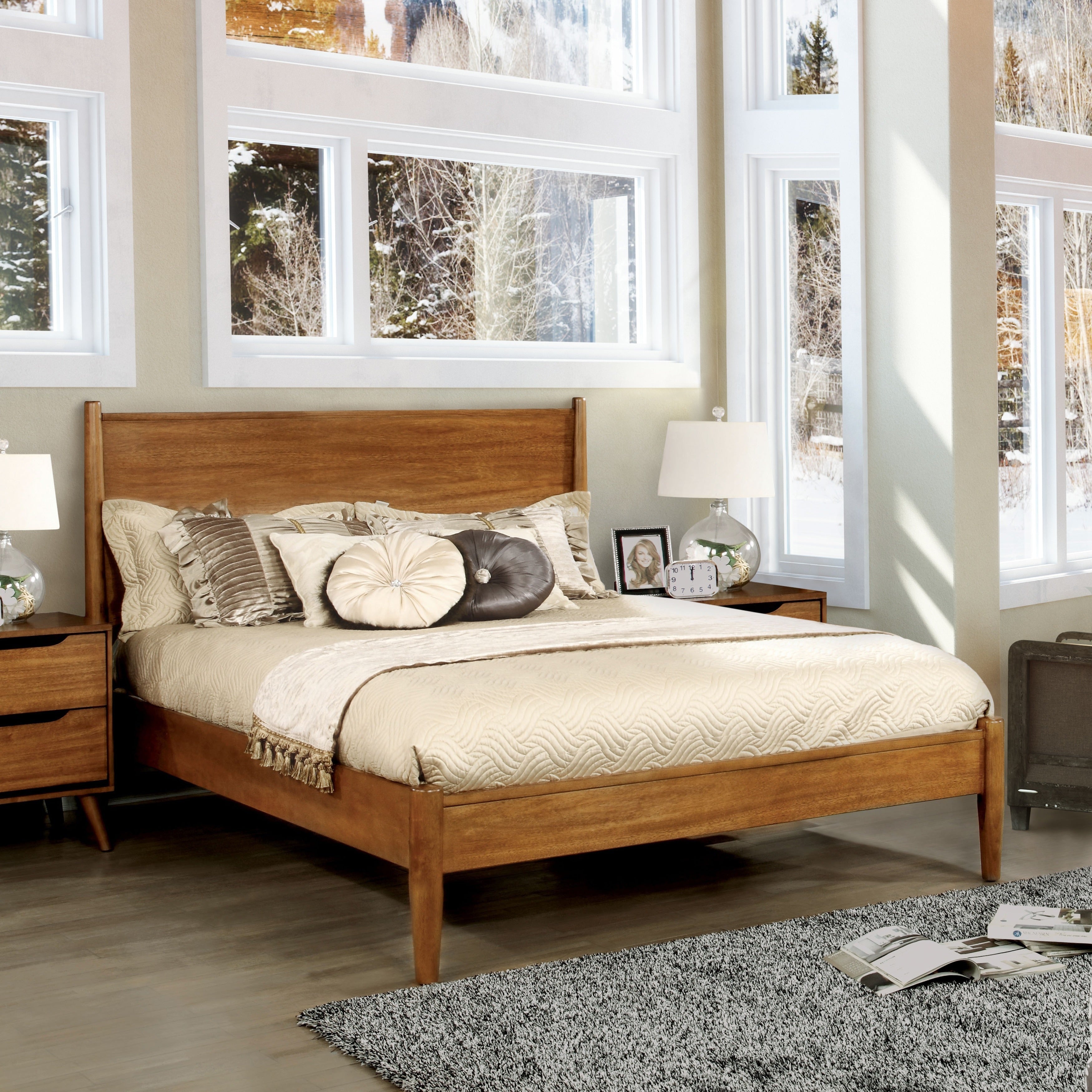 Corrine Mid Century Modern Platform Bed By Foa