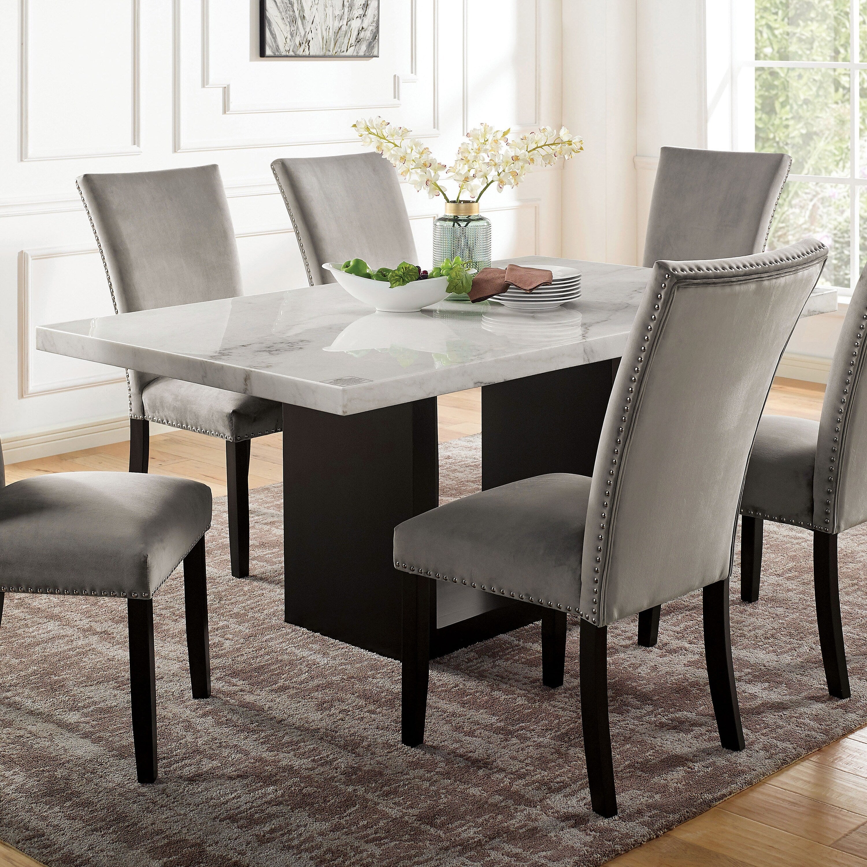 Furniture Of America Cots Transitional White Solid Wood Dining Table