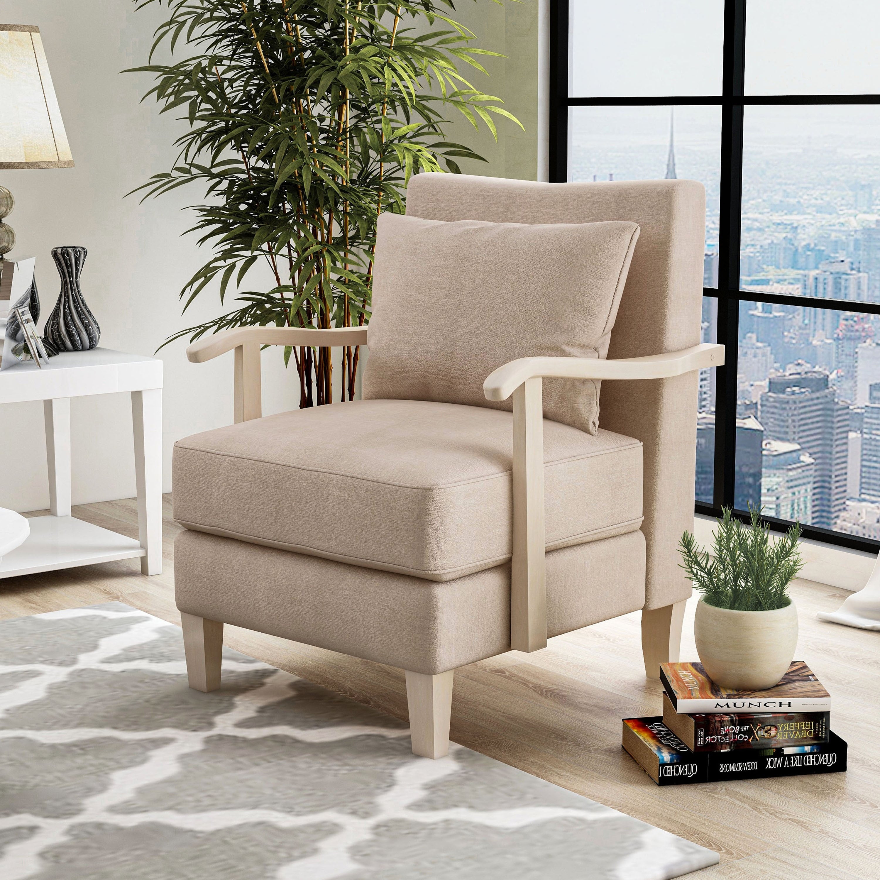 Perth Contemporary Beige Accent Chair By Foa
