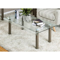 Furniture Of America Creme Contemporary Glass Champagne Coffee Table