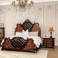 Furniture Of America Cresswell Traditional 2 Piece Dark Cherry And Oak Wood Panel Bedroom Set