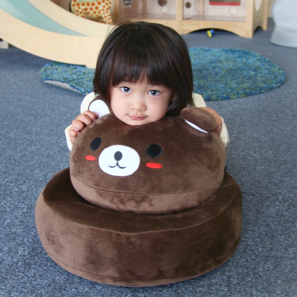 Furniture Of America Critter Crew Plush Microfiber Themed Folding Kids Chair