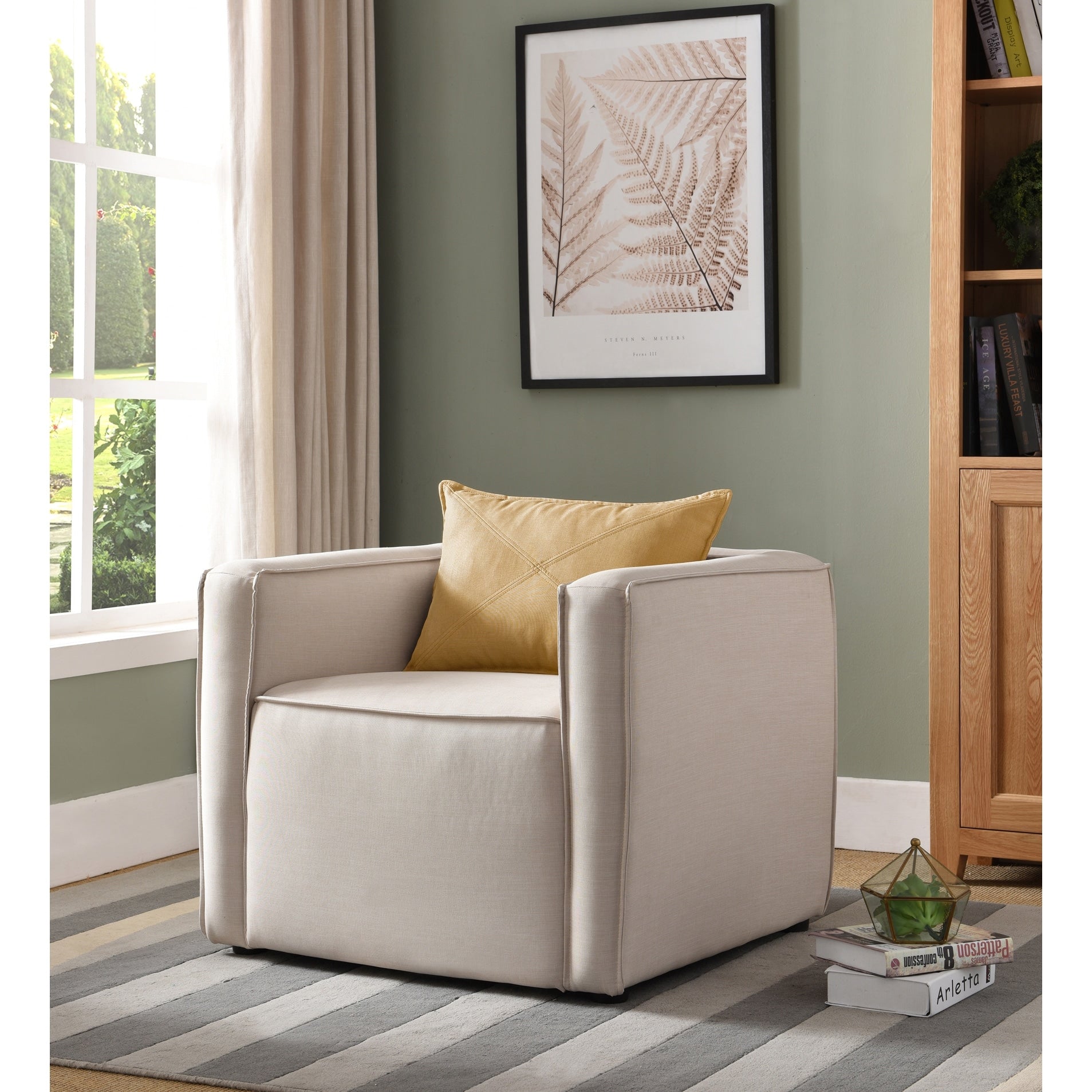 Furniture Of America Hayden Faux Linen Accent Chair