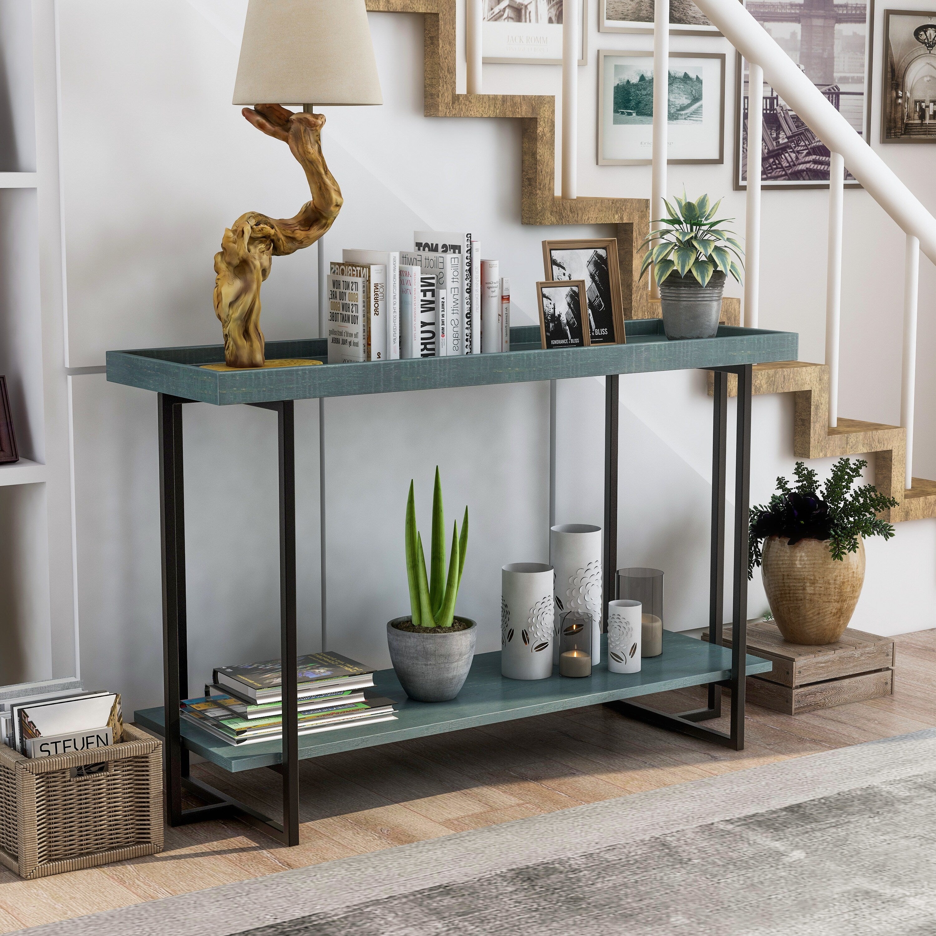 Furniture Of America Damara Transitional Antique Finish Sofa Table