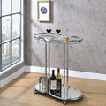 Furniture Of America Daxton Chrome Glass Top Serving Cart