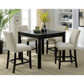 Furniture Of America Delewarn Rustic 5 Piece Antique Black Counter Height Dining Set