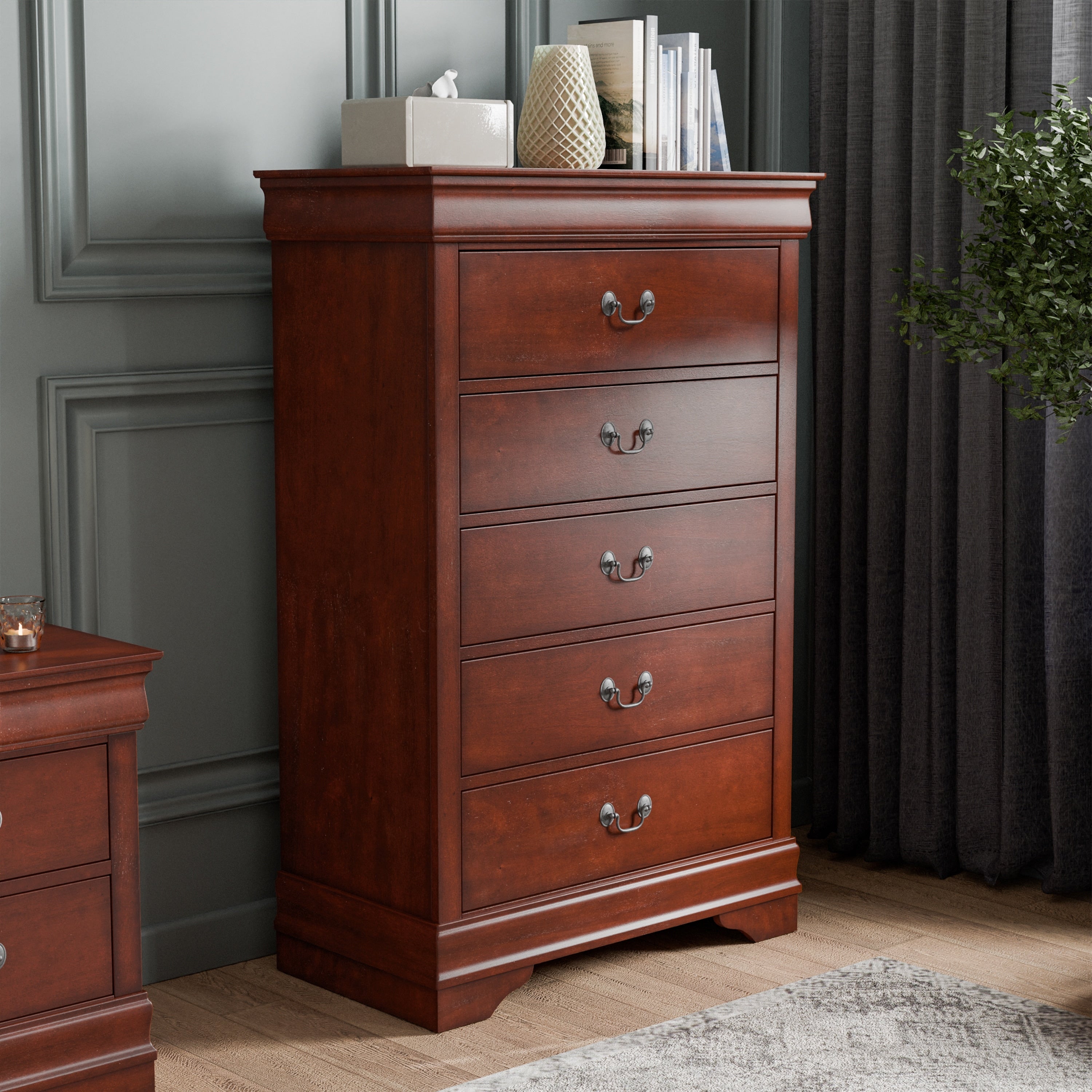 Mayday Ii Contemporary Grey 5 Drawer Chest By Foa