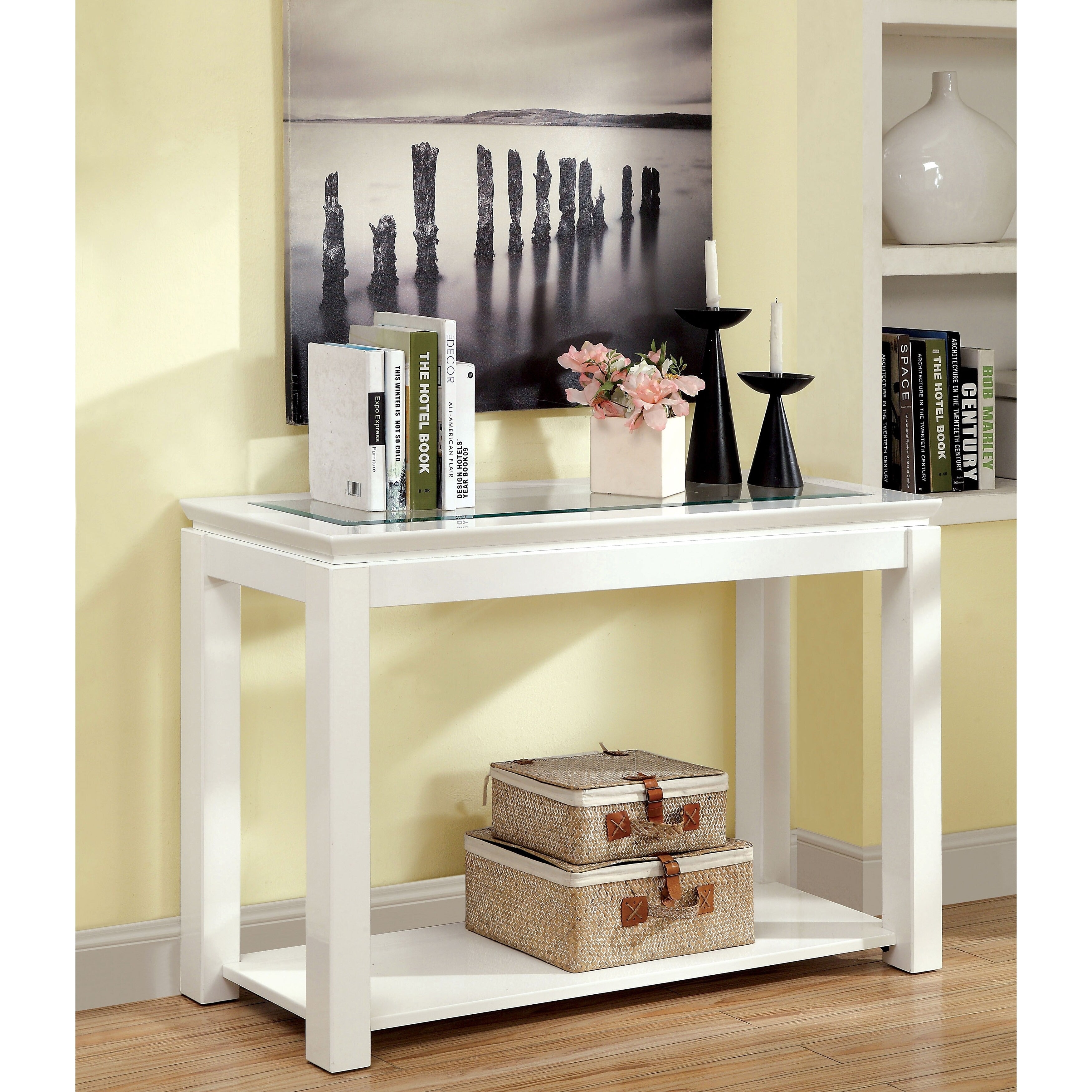 Furniture Of America Clarize Contemporary Glossy Sofa Table