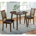 Furniture Of America Dohl Transitional Walnut 3 Piece Dining Table Set