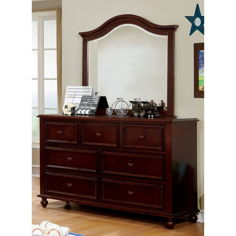 Furniture Of America Ceralin Traditional 2 Piece Youth 7 Drawer Dresser And Mirror Set