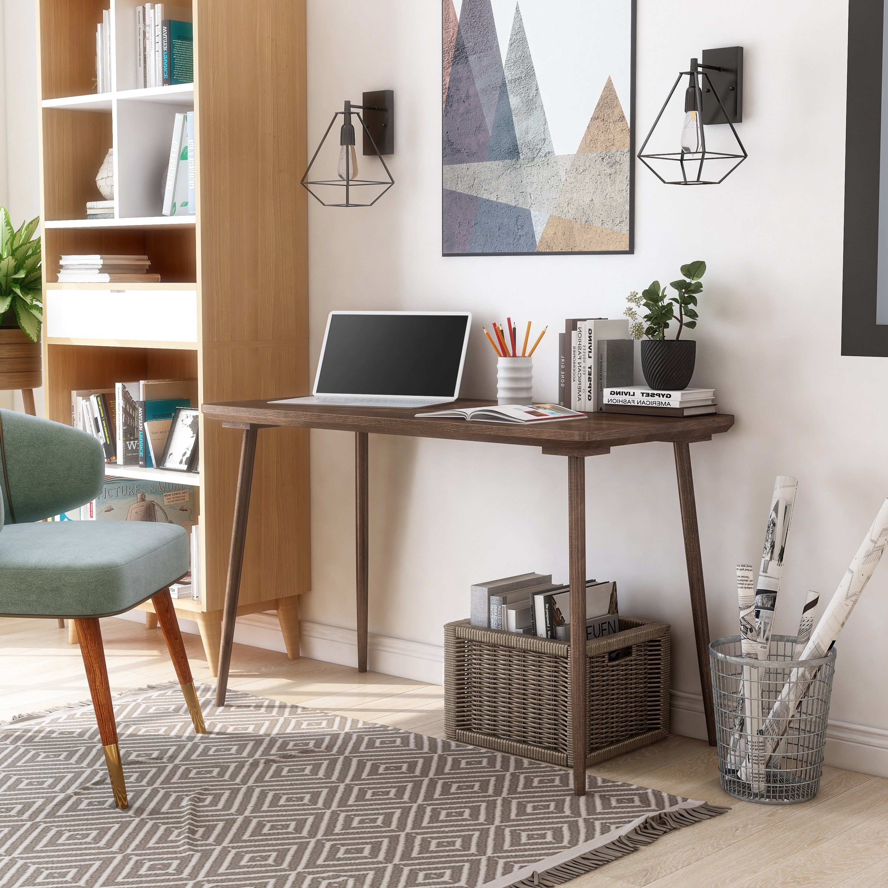 Furniture Of America Domina Contemporary Writing Desk With Usb Port