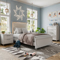 Furniture Of America Drima Modern 3 Piece Pearl White Solid Wood Kids Platform Bedroom Set With Led